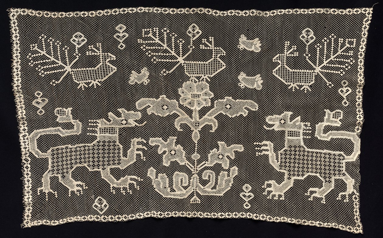 Panel z Panterami, Ptakami i Motywami Kwiatowymi, XVIII-XIX w. autorstwa Unbekannt