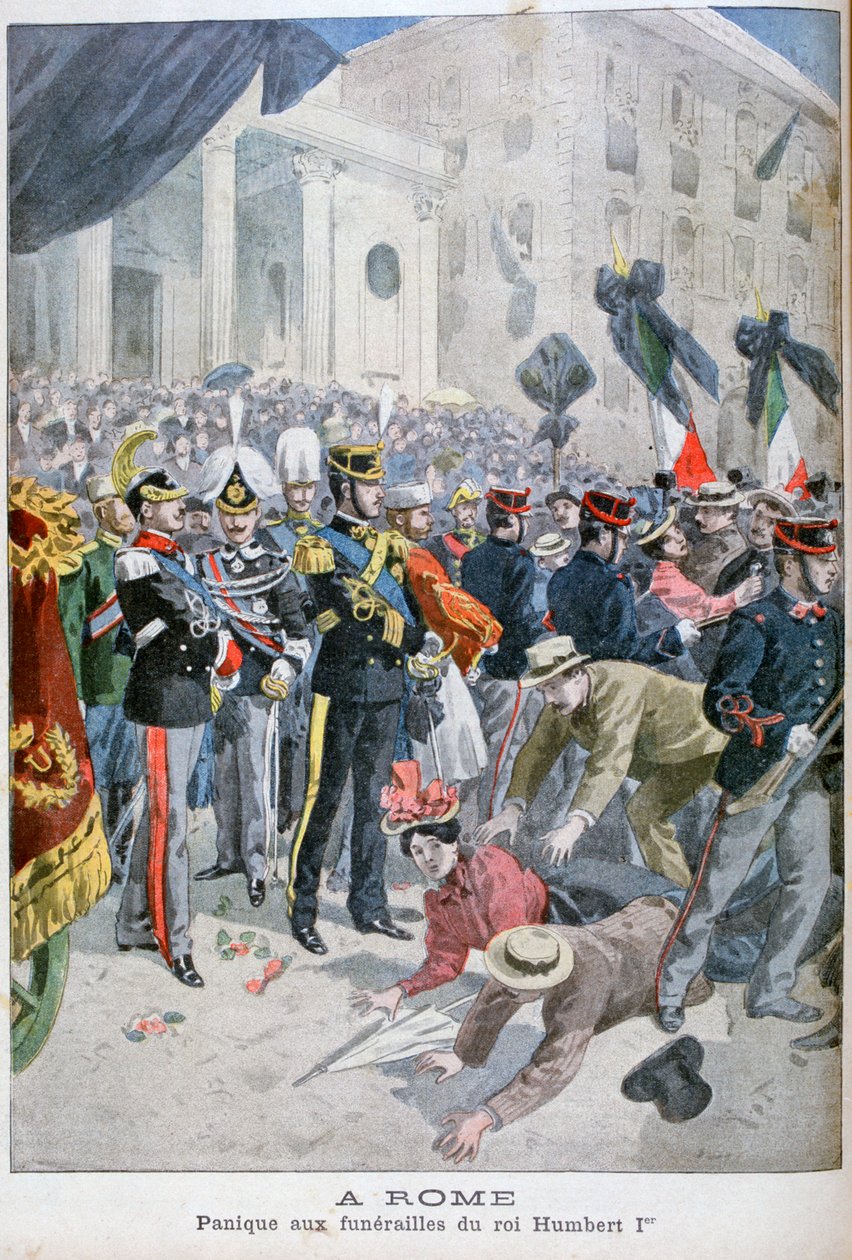 Panika na pogrzebie króla Humberta, Rzym, 1900 autorstwa Unbekannt