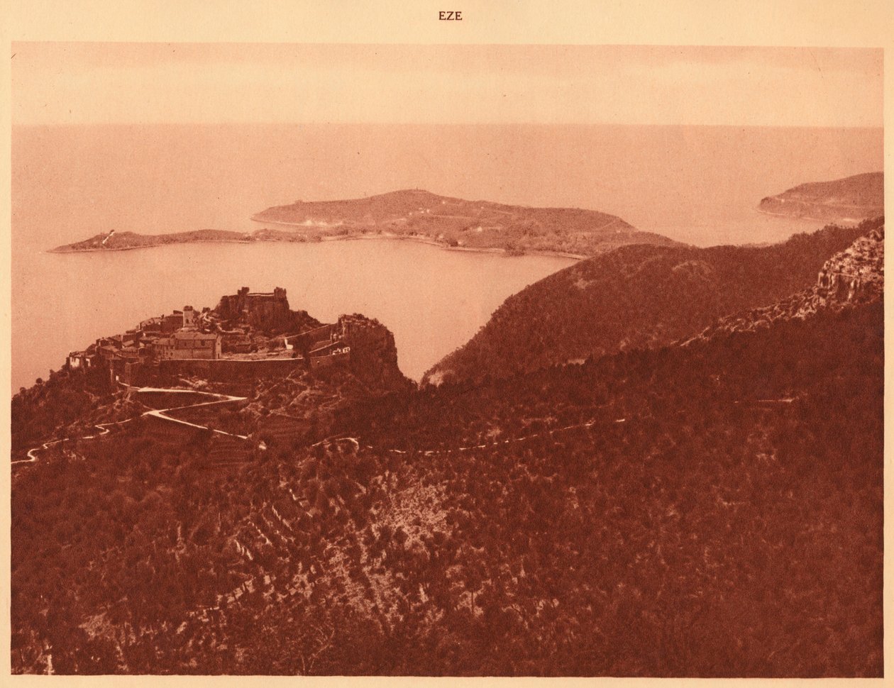 Panorama i Cap Ferrat widziane z Grande Corniche, Eze, 1930. autorstwa Unbekannt