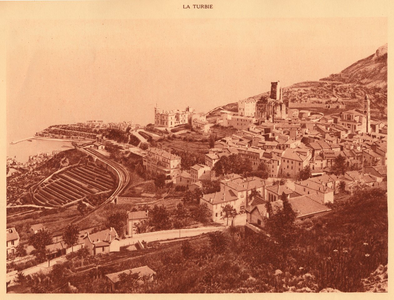 Panorama i widok la Turbie, Monako, 1930. autorstwa Unbekannt