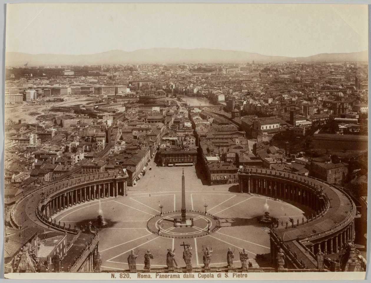 Panorama z kopuły św. Piotra w Rzymie 1860. autorstwa Unbekannt