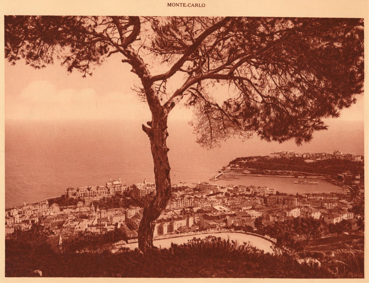 Panorama Monte-Carlo z Drogi Turbie, 1930. autorstwa Unbekannt