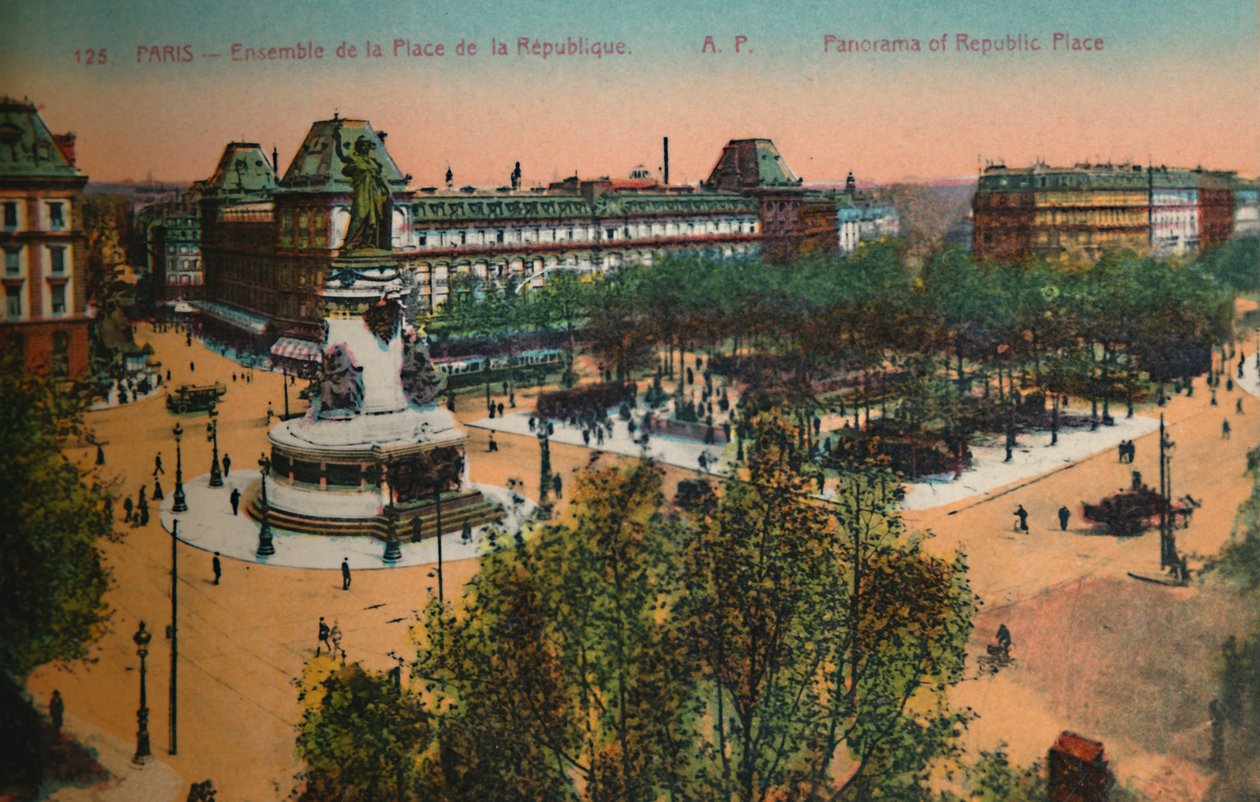 Panorama Place de la Republique, Paryż, ok. 1920 autorstwa Unbekannt