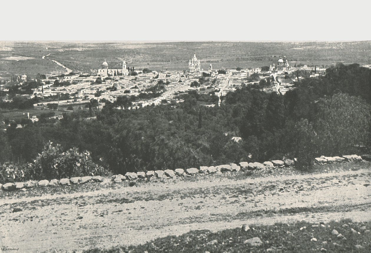 Panorama miasta, San Miguel de Allende, Meksyk, 1895. autorstwa Unbekannt