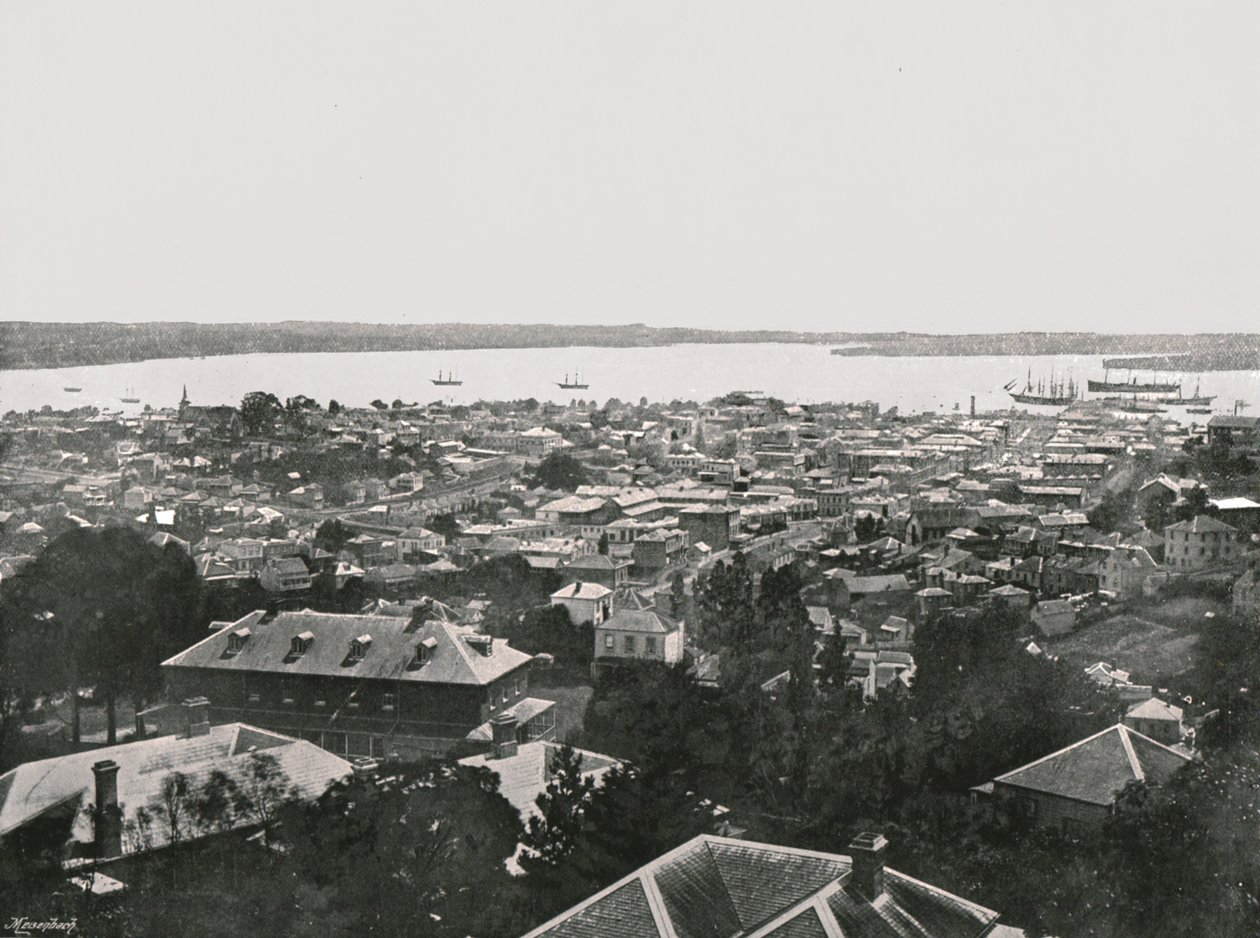 Panoramiczny widok ze wzgórz, Auckland, Nowa Zelandia, 1895. autorstwa Unbekannt