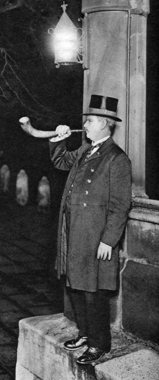 Panyer-mężczyzna dmący w srebrny róg wołowy, Sala Middle Temple, Londyn, 1926-1927 autorstwa Unbekannt
