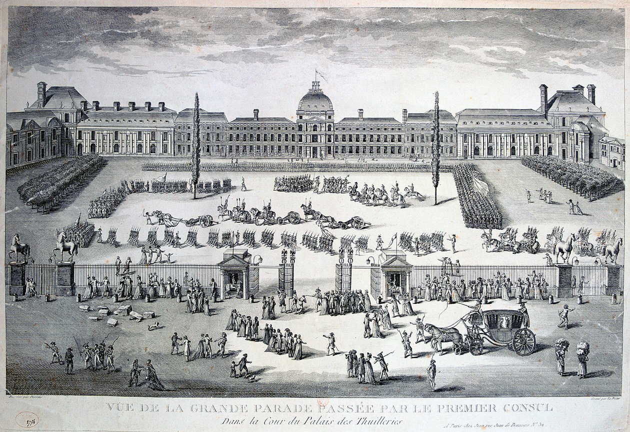Parada Wojsk podczas Wielkiej Parady, Pałac Tuileries, XIX w. autorstwa Unbekannt