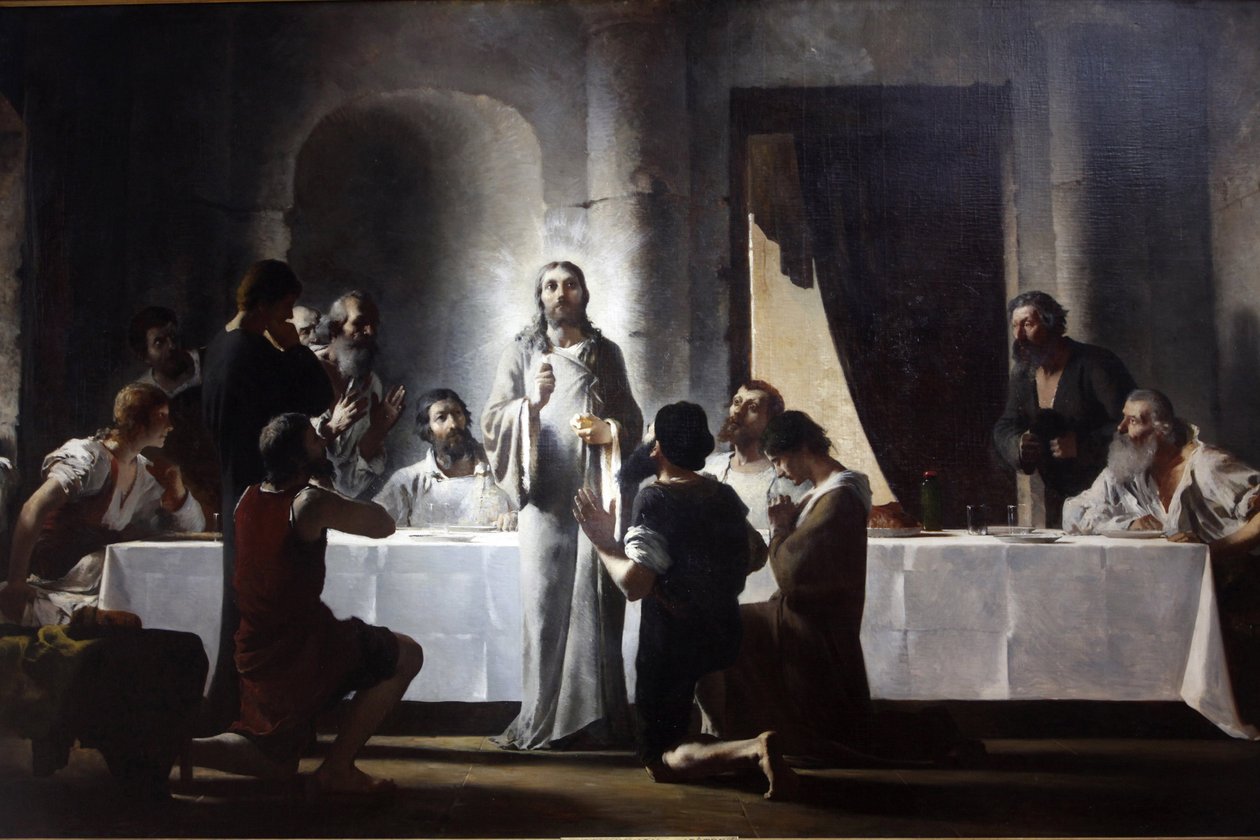 Paryż, Francja Kościół Saint-Francois-Xavier Ostatnia wieczerza Henri Lerolle autorstwa Unbekannt