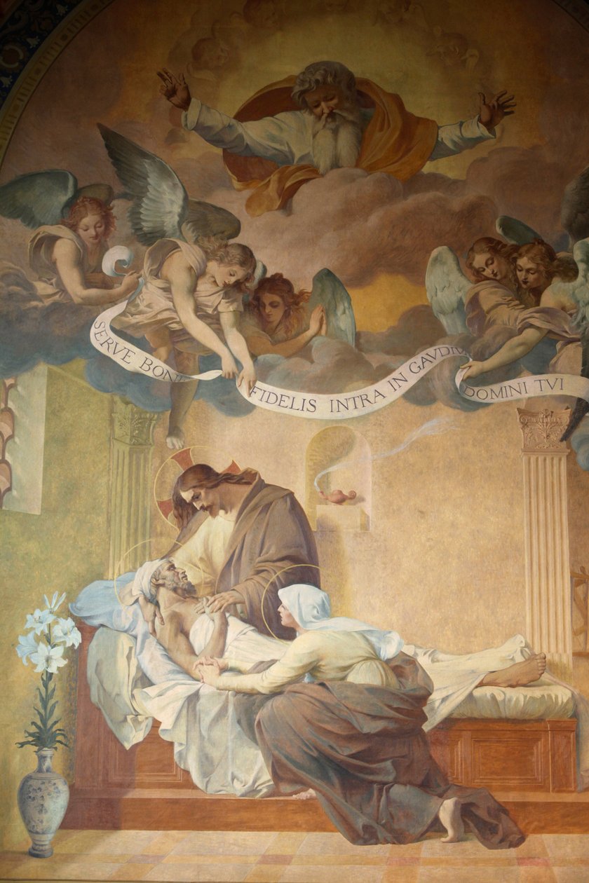 Paryż, Francja Malowanie kościoła Saint-Francois-Xavier: Śmierć św. Józefa, Henri Pinta (1915), Paryż, Francja autorstwa Unbekannt