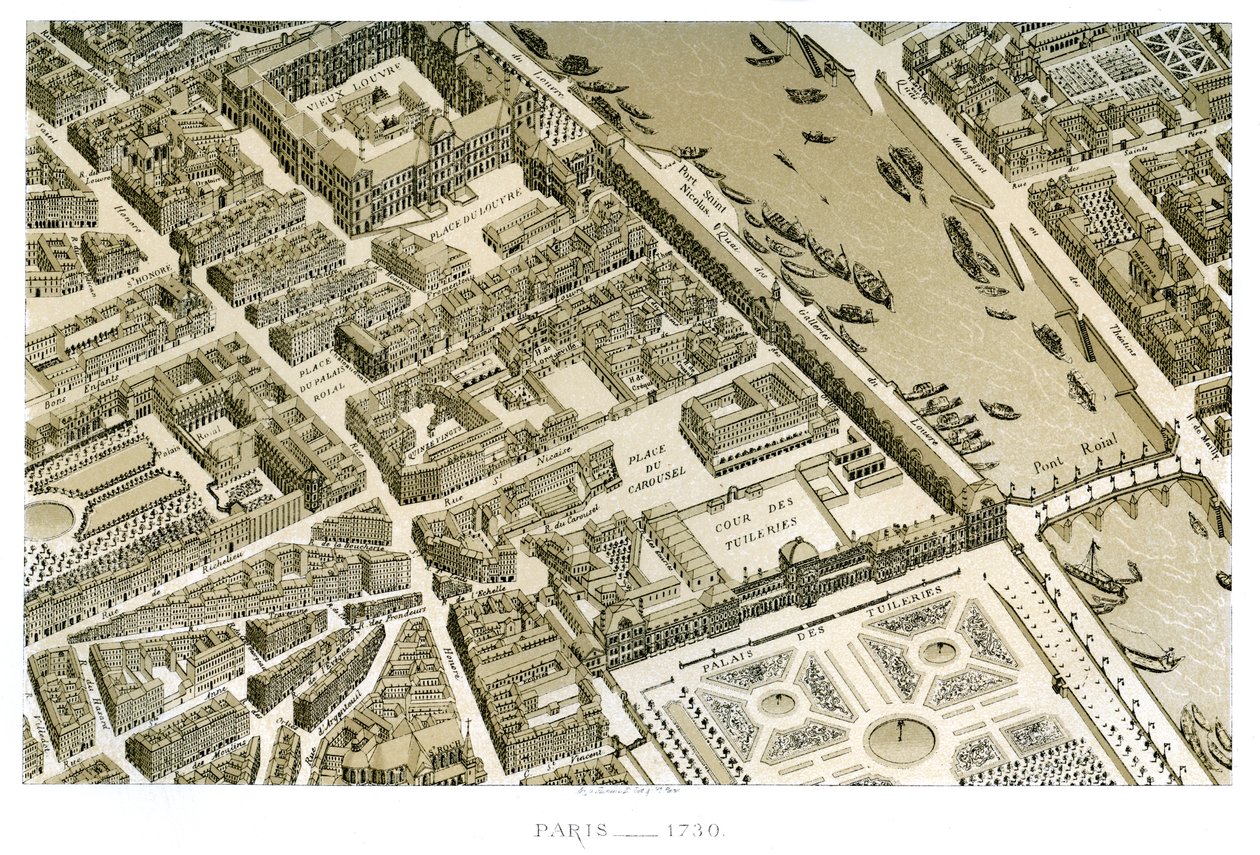 Paryż, Francja, ok. 1730 autorstwa Unbekannt