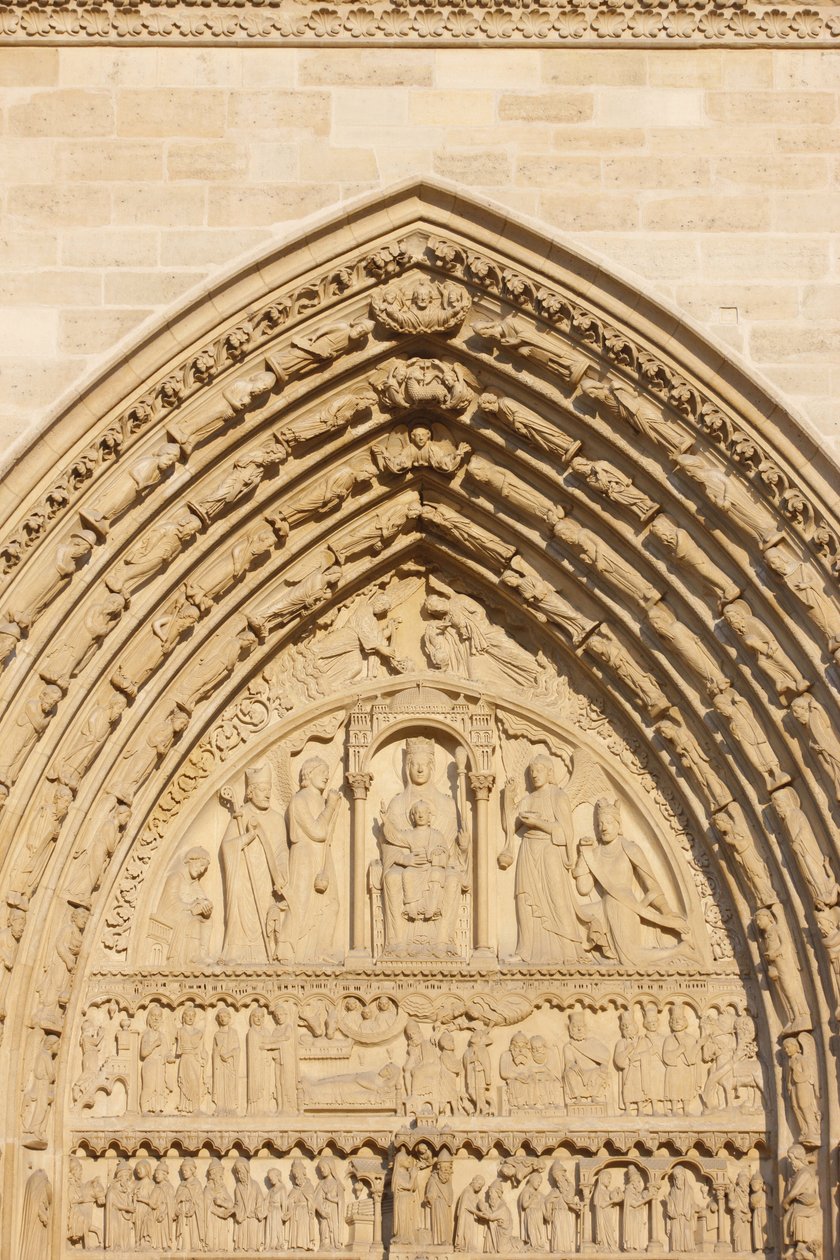 Zachodnie skrzydło katedry Notre Dame w Paryżu: Brama św. Anny, Paryż, Francja autorstwa Unbekannt