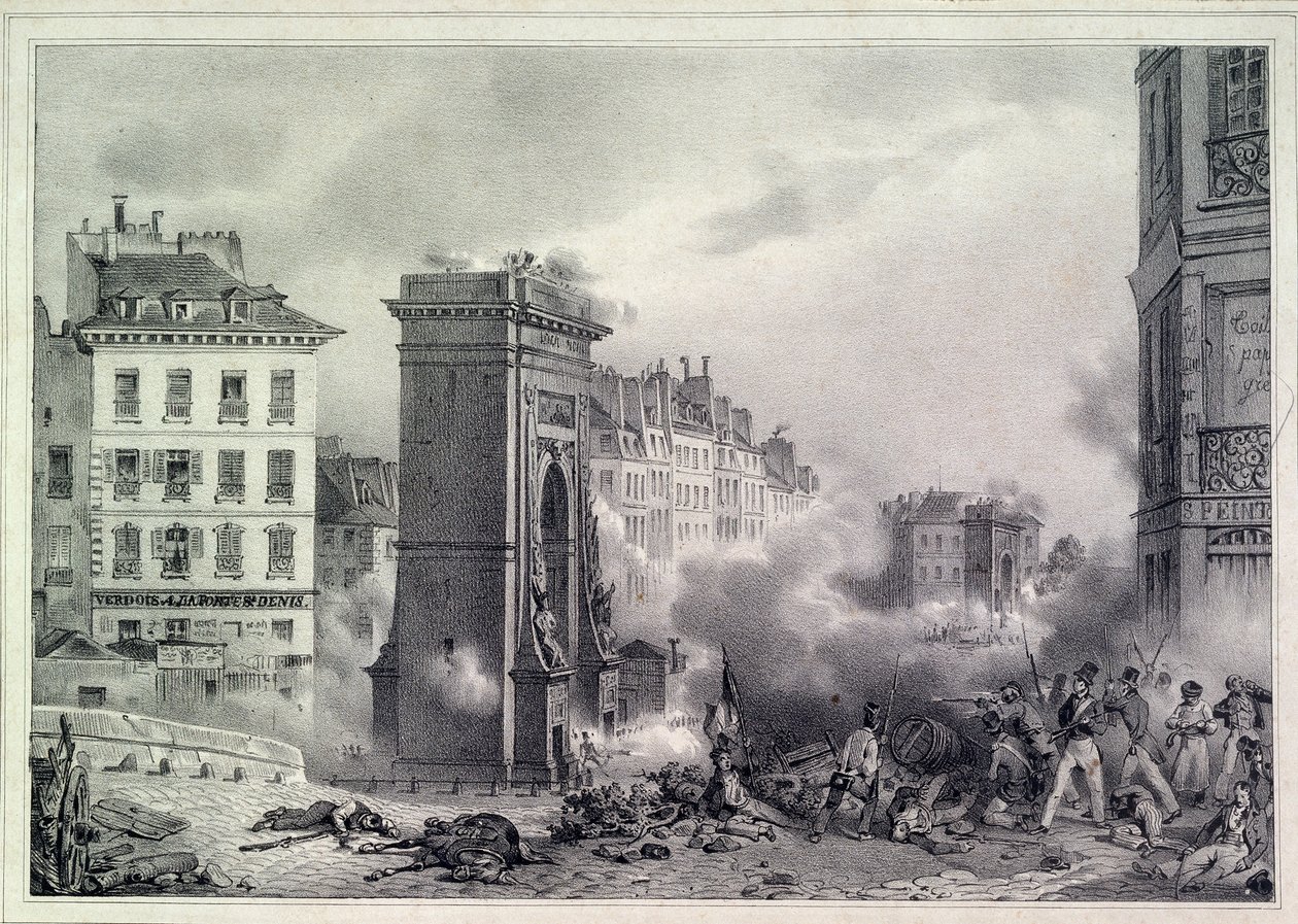 Paryż. Rewolucja Lipcowa 1830, 1830 autorstwa Unbekannt