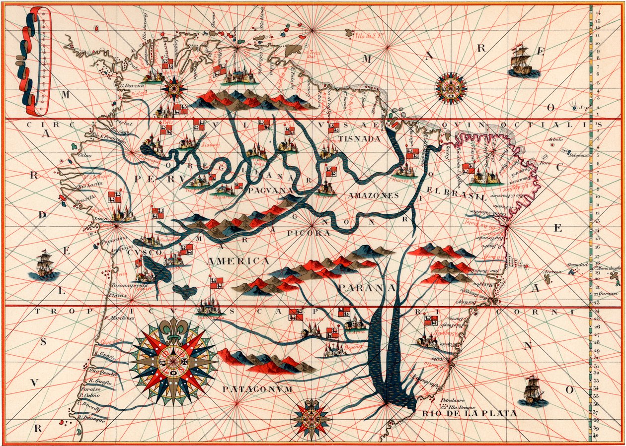 Część Ameryki Południowej, 1582 autorstwa Unbekannt