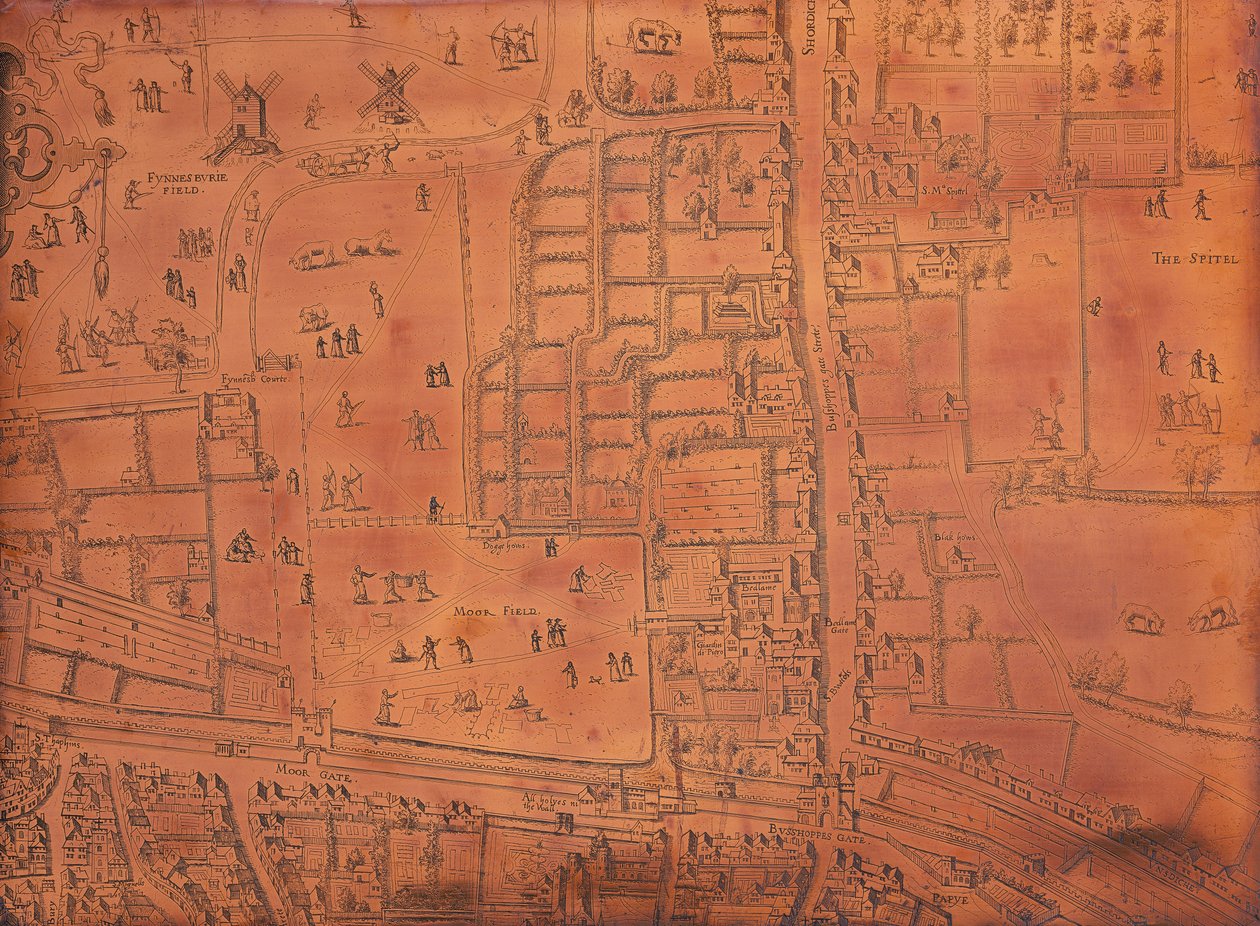 Część mapy Londynu, c1553-c1559 autorstwa Unbekannt