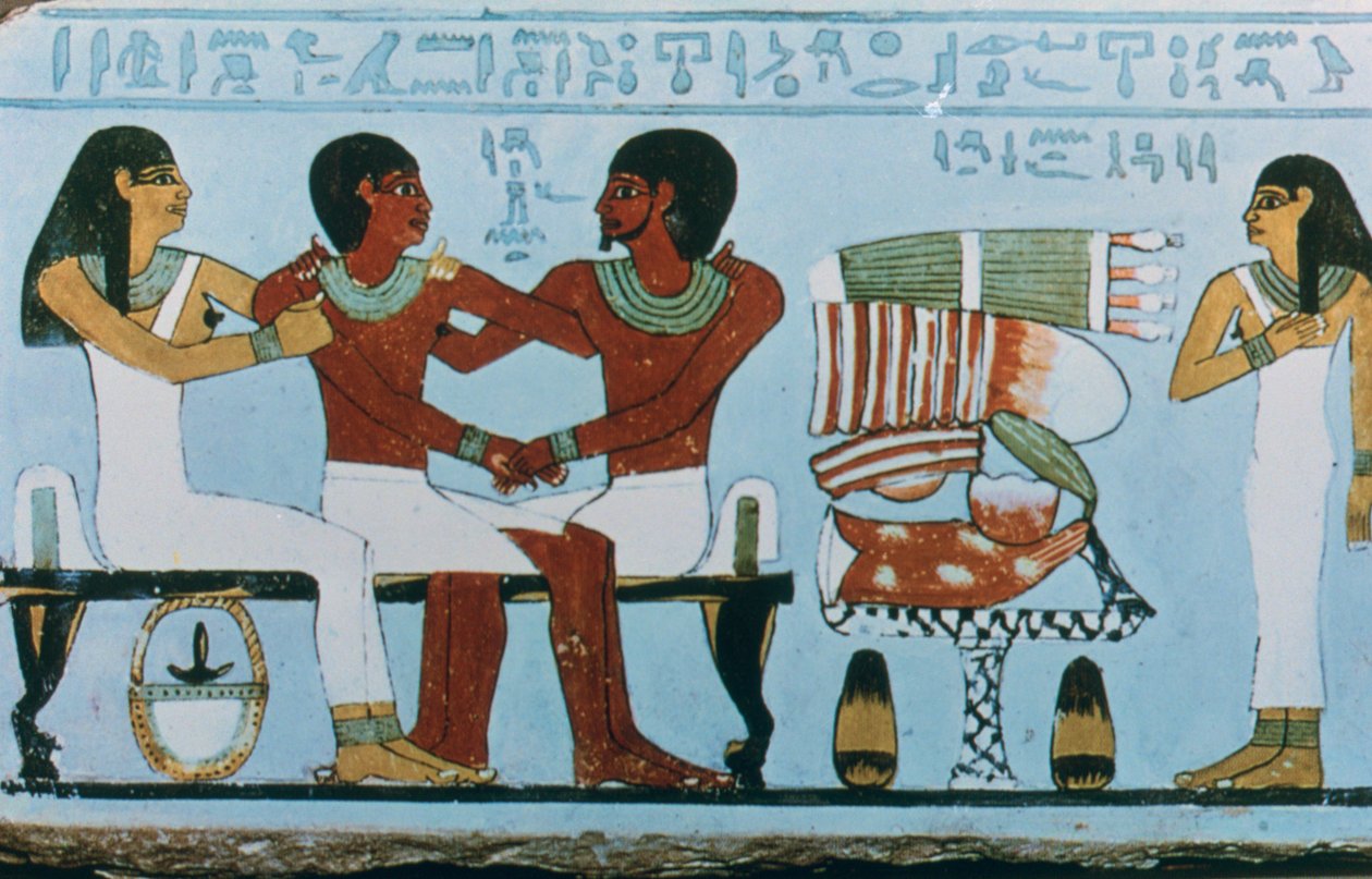 Część malowanej wapiennej steli Amenemheta, Abydos, Egipt, XI dynastia autorstwa Unbekannt