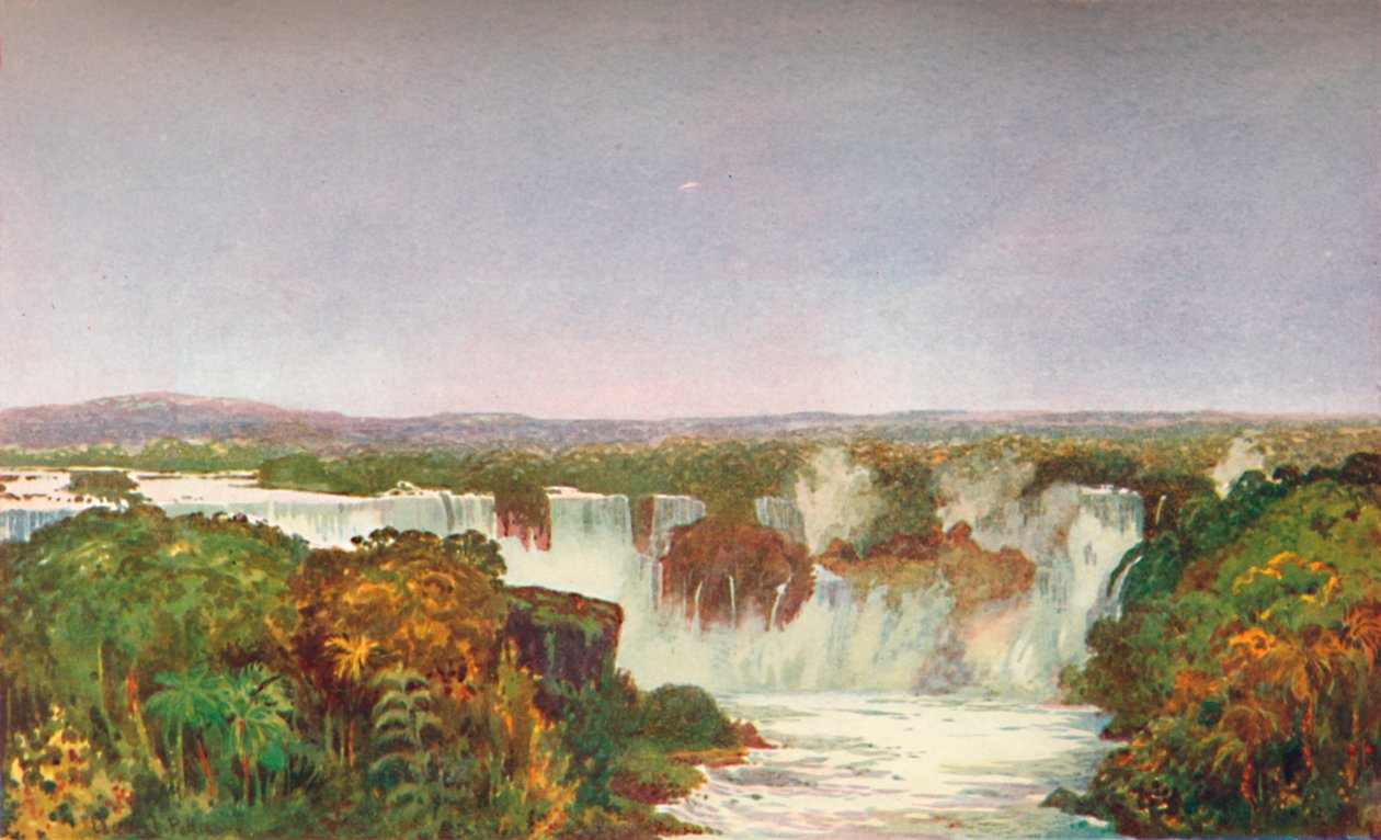Częściowy widok na wodospady Iguassu, 1914. autorstwa Unbekannt