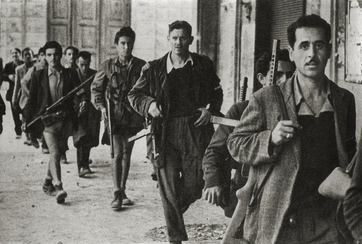 Partyzanci w Cesenie, Emilia Romagna, Włochy, październik 1944 (zdjęcie b/e) autorstwa Unbekannt