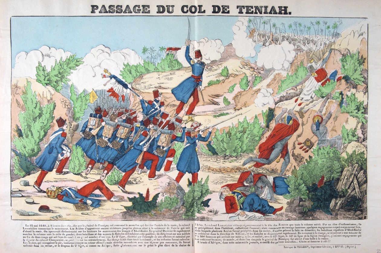 Passage du Col Teniah, podbój Algierii, 12 maja 1840, Francja 19C autorstwa Unbekannt