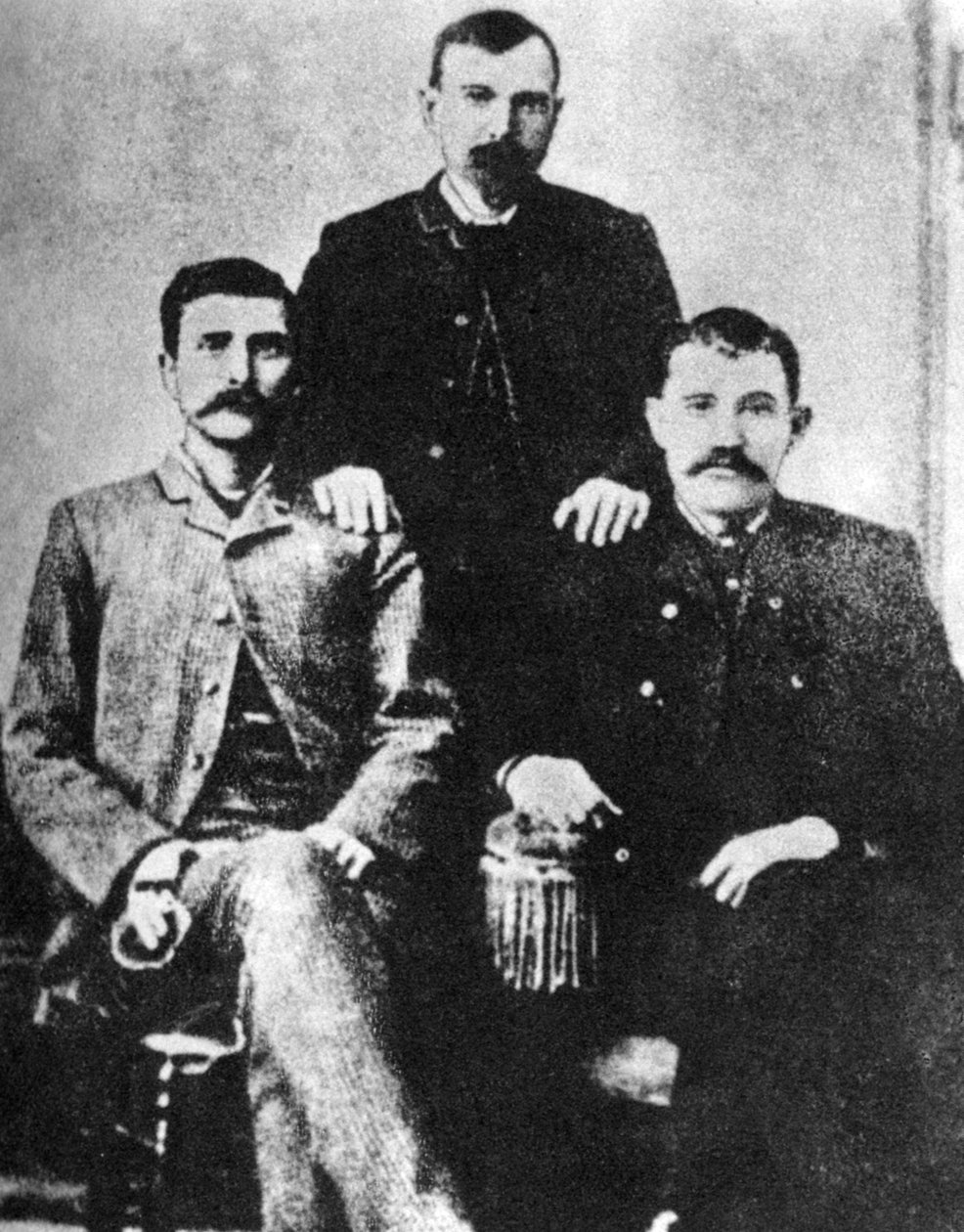 Pat Garrett, James Brent i John W Poe, szeryfowie hrabstwa Lincoln, c1880-1882 1954 autorstwa Unbekannt