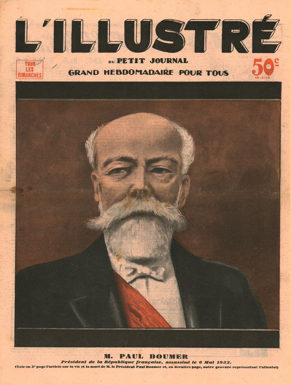 Paul Doumer, prezydent Republiki Francuskiej, zamordowany 6 maja 1932 r. autorstwa Unbekannt