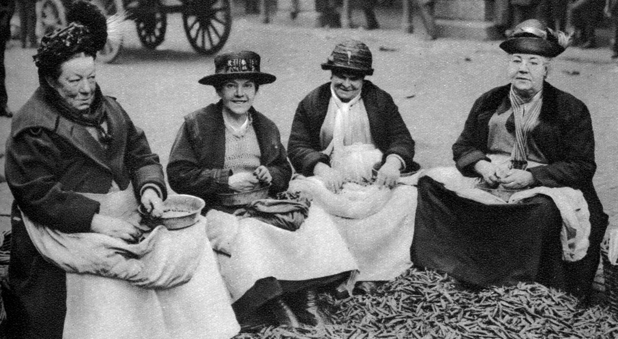 Łuskanie grochu w Covent Garden, Londyn, 1926-1927 autorstwa Unbekannt