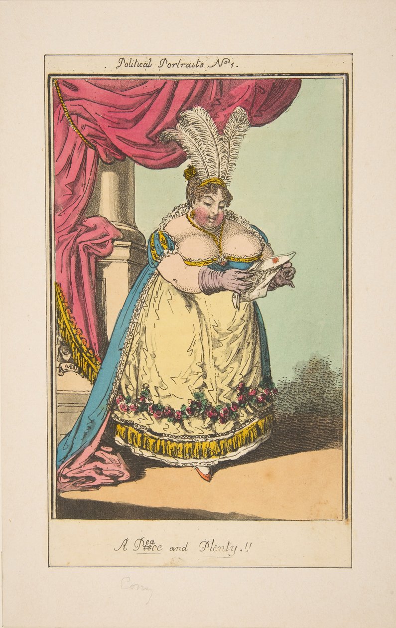 Kawałek pokoju i wiele portretów politycznych nr 1, ca. 1820. autorstwa Unbekannt