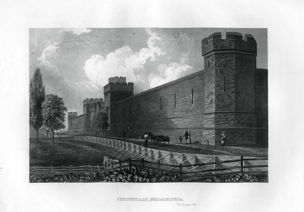 Zakład karny, Filadelfia, Pensylwania, USA, 1855 r. autorstwa Unbekannt