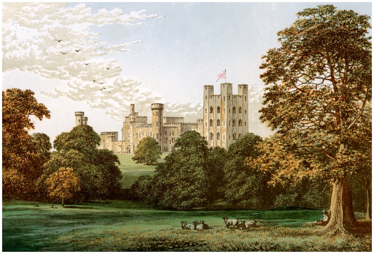 Zamek Penrhyn, Caernarvonshire, Walia, dom Lorda Penrhyna, ok. 1880 r. autorstwa Unbekannt