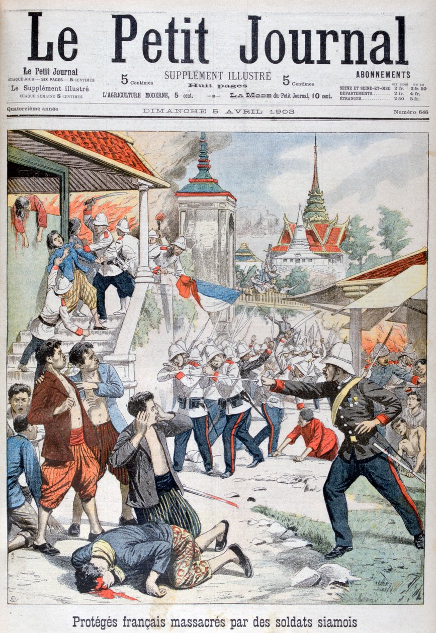 Ludzie pod ochroną francuską zmasakrowani przez żołnierzy syjamskich, Siam, 1903 autorstwa Unbekannt
