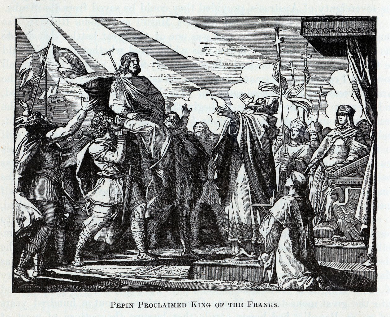 Pepin ogłoszony królem Franków, 1882 r autorstwa Unbekannt