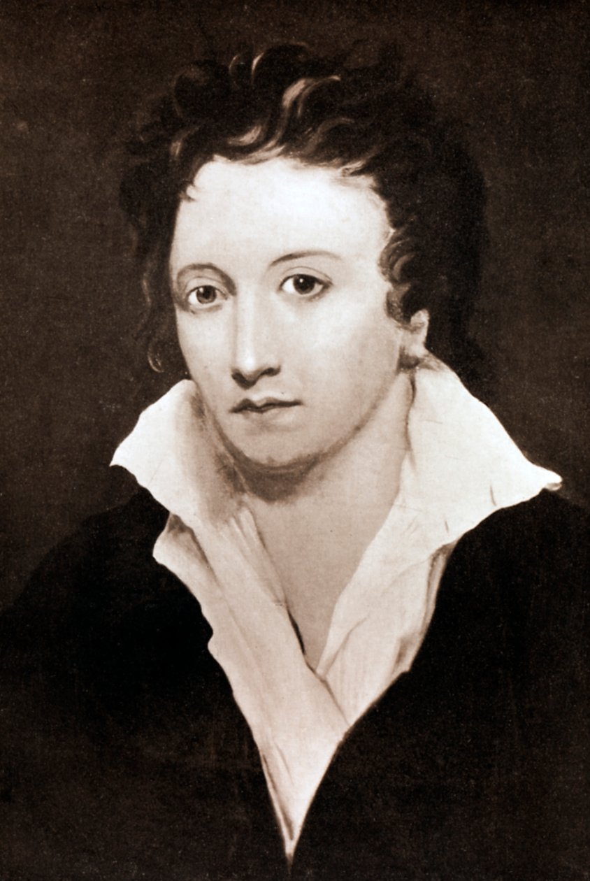 Percy Bysshe Shelley, angielski poeta romantyczny, XIX w. autorstwa Unbekannt