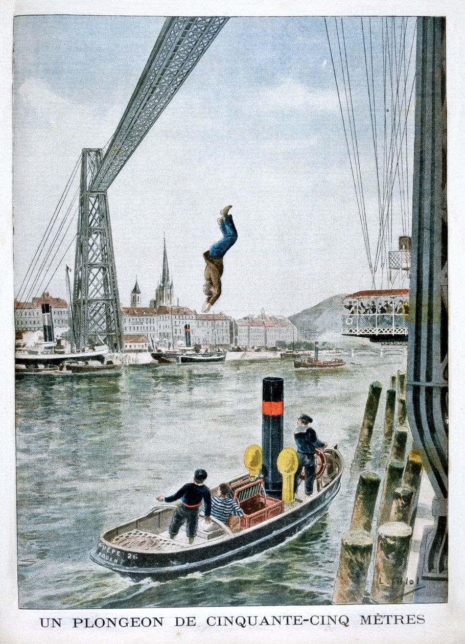 Osoba zanurza się 55 metrów od Portside, Rouen, 1901 autorstwa Unbekannt