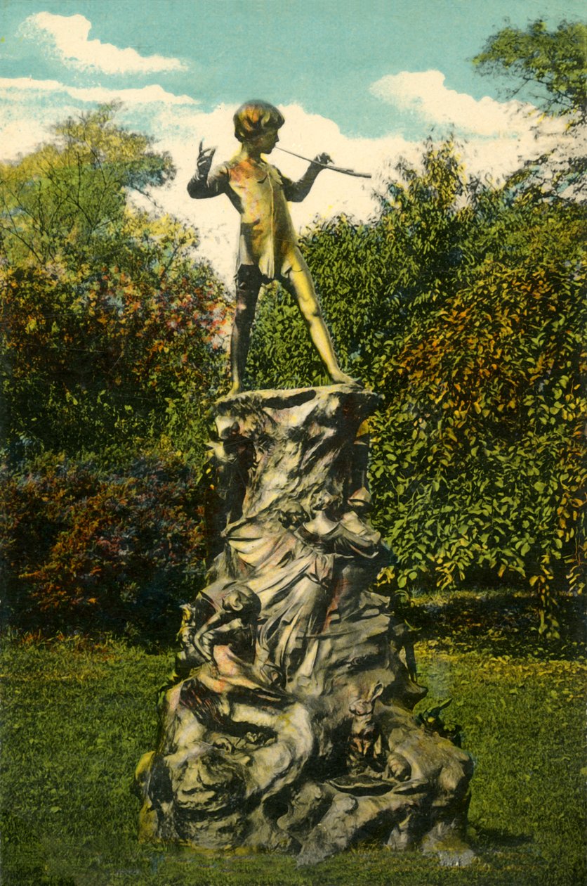 Posąg Piotrusia Pana, Kensington Gardens, Londyn, c1915. autorstwa Unbekannt