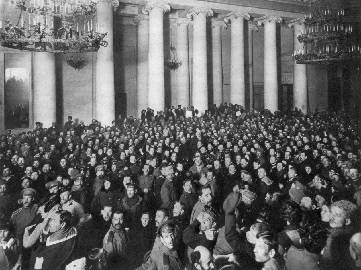 Piotrogrodzka Rada Delegatów Robotniczych i Żołnierskich, Pałac Taurydzki, Rosja, 1917 autorstwa Unbekannt