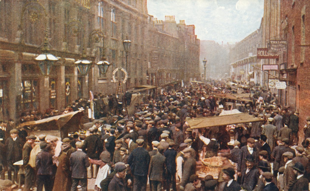 Targ Petticoat Lane w niedzielny poranek, Londyn, ok. 1910 r. autorstwa Unbekannt