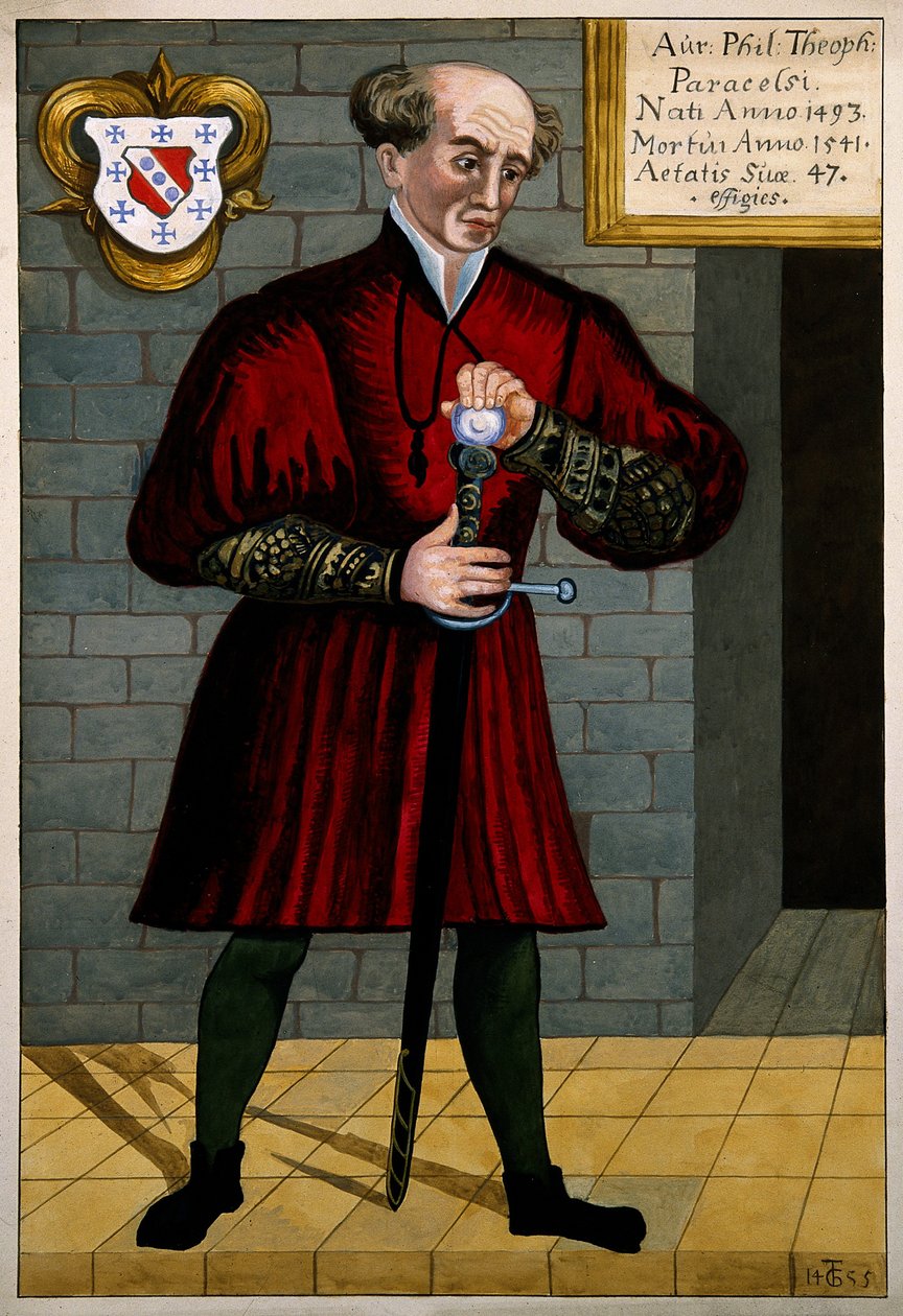 Filipus Theophrastus Aureolus Bombastus von Hohenheim Paracelsus, ok. 1930 r. 1550 autorstwa Unbekannt