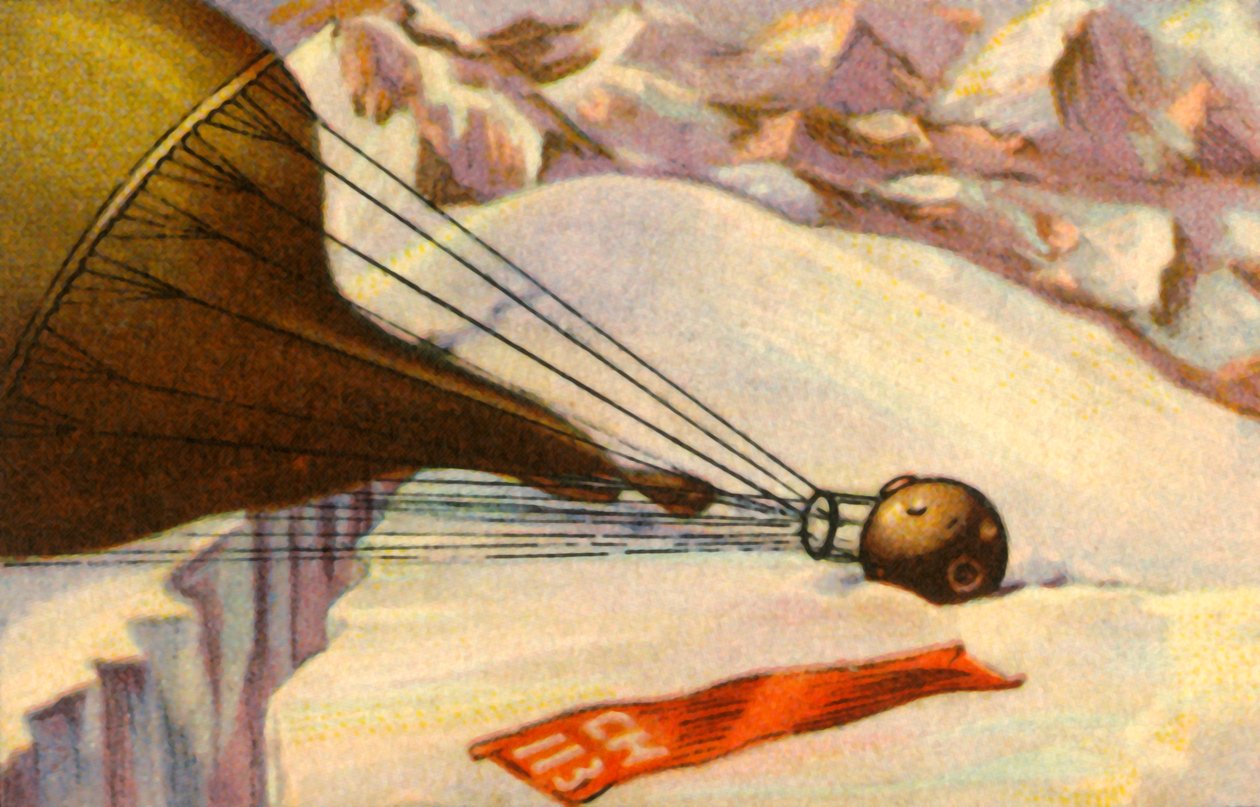 Balon do badań wysokościowych Piccards ląduje w Alpach, 1931, 1932. autorstwa Unbekannt