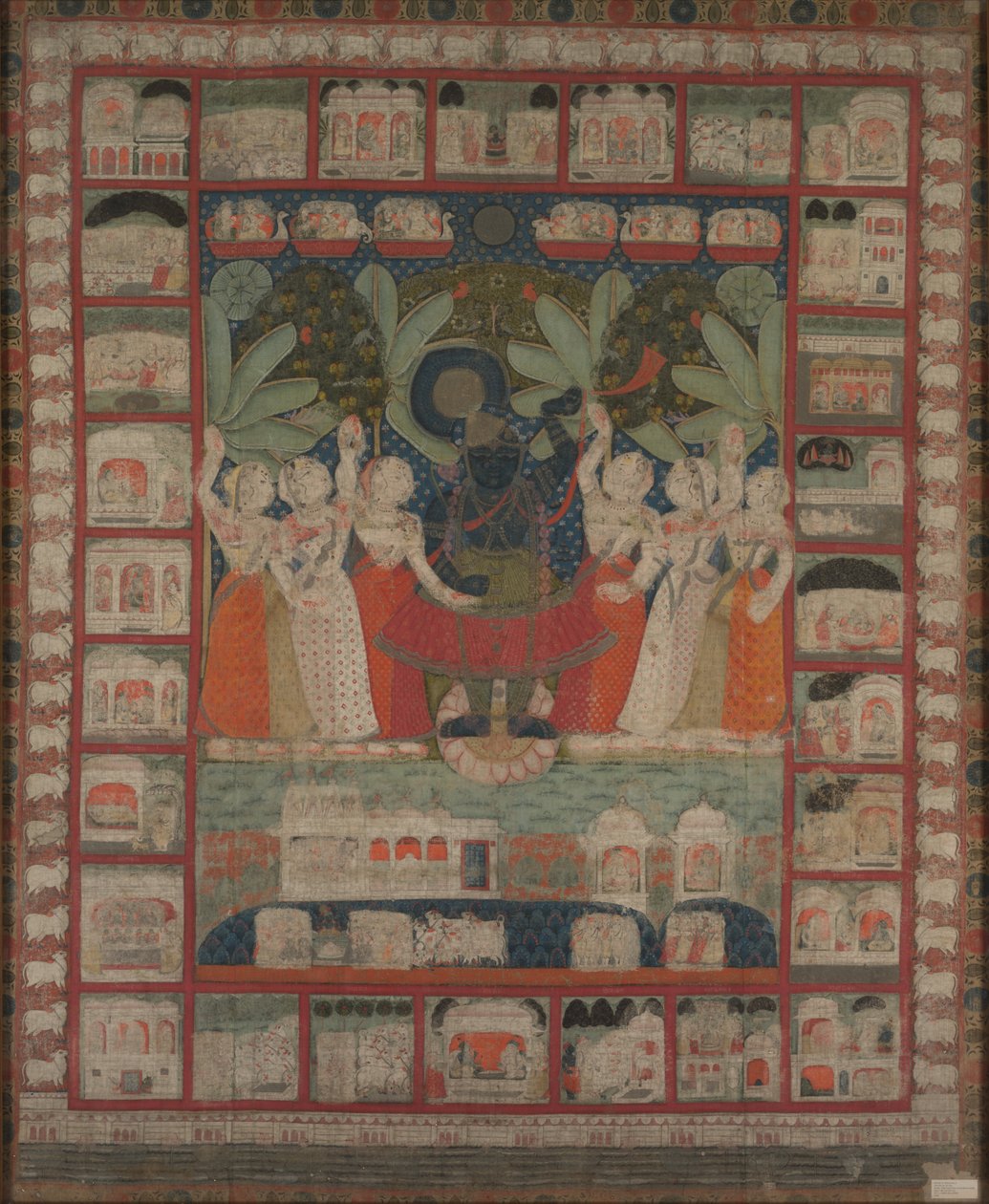 Wisząca ściana Pichvai z kultem Shri Nathaji, 1825-1850. autorstwa Unbekannt