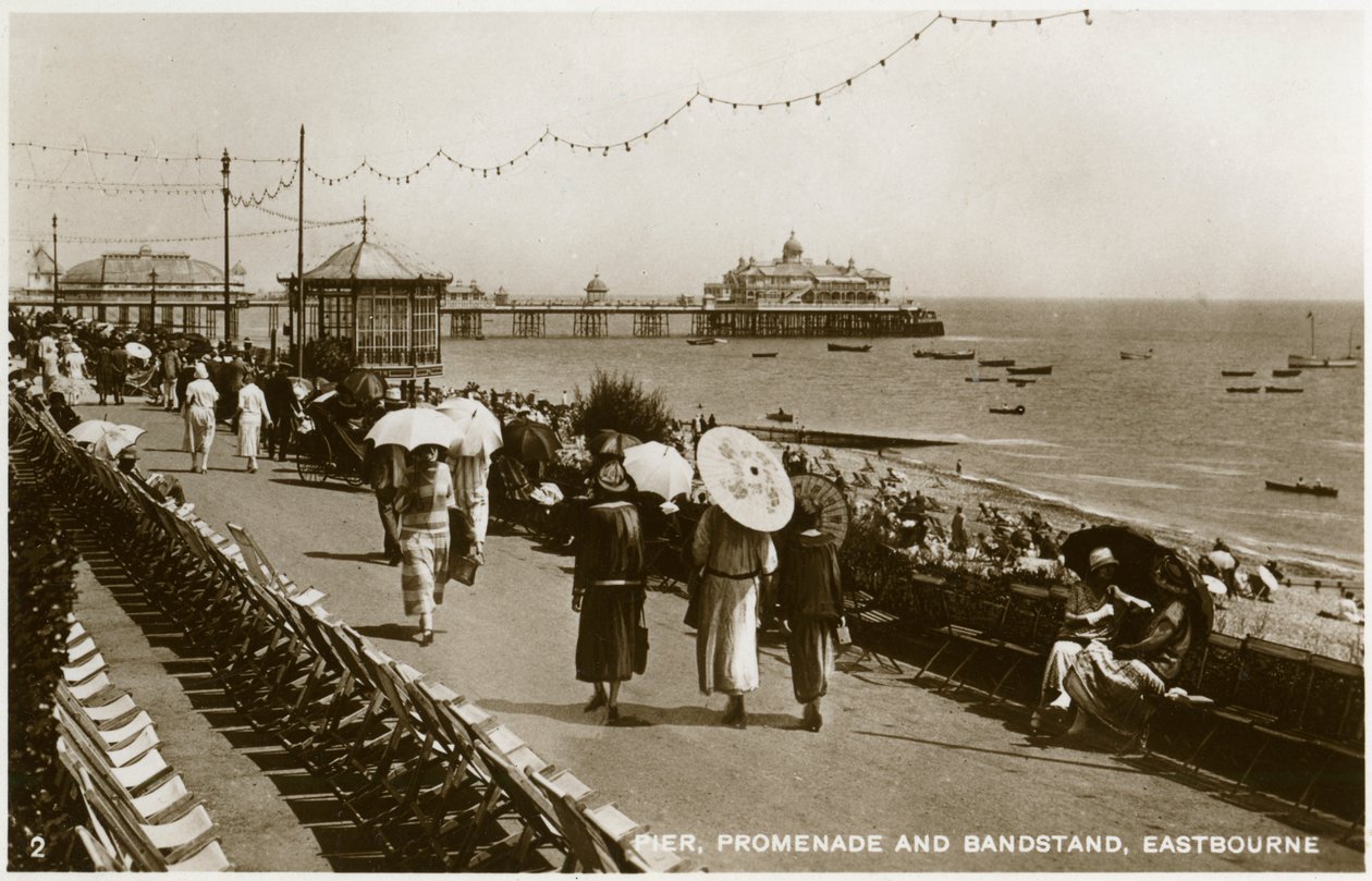 Molo, promenada i estrada, Eastbourne, Sussex, ok. 1920 autorstwa Unbekannt