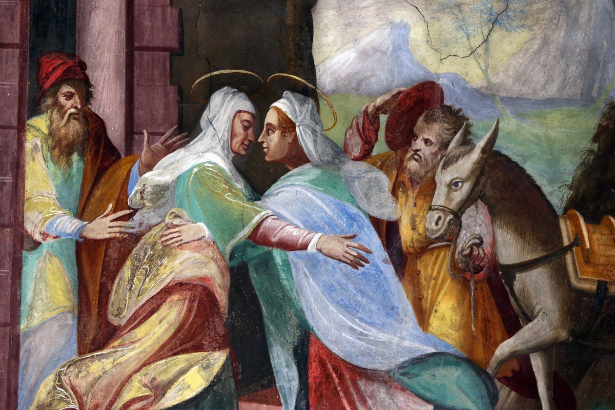Kościół pielgrzymkowy Madonna del Sasso. Nawiedzenie to wizyta Maryi z Elżbietą, jak zapisano w Ewangelii Łukasza, 20160508, Orselina, Szwajcaria autorstwa Unbekannt