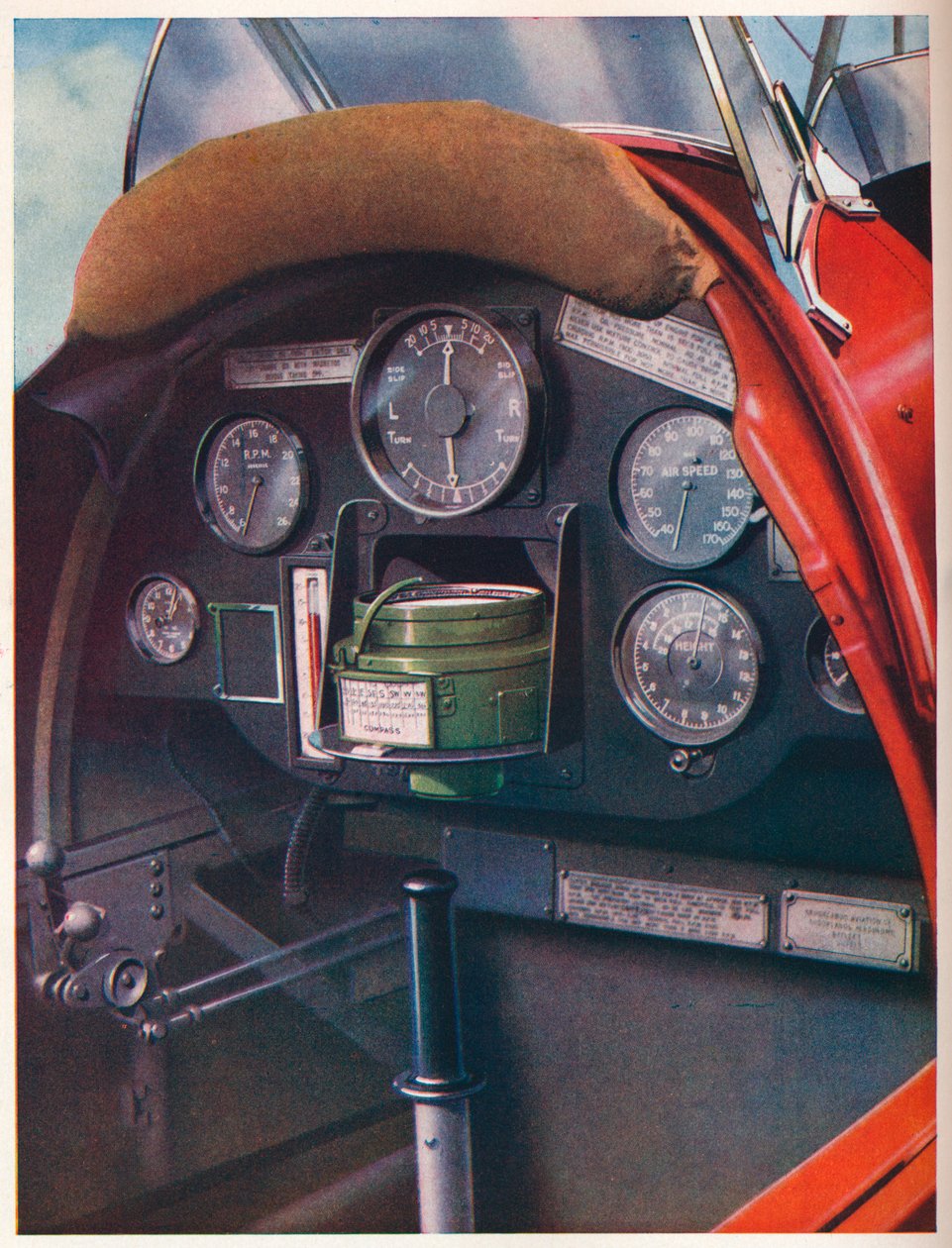 Kokpit pilota Tiger Moth przystosowany do latania na ślepo, c1936 c1937 autorstwa Unbekannt