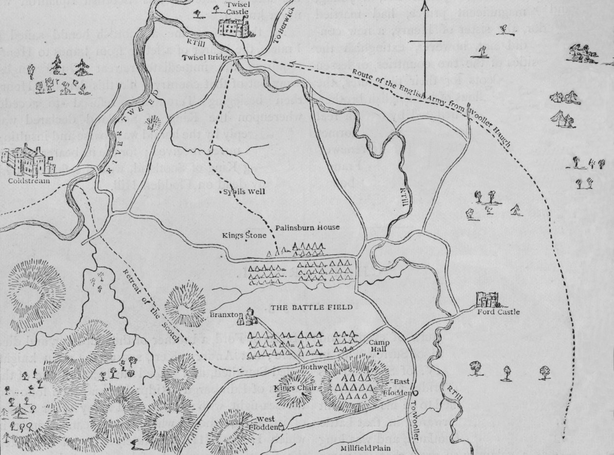 Plan Flodden Field, 9 września 1513, c1880 autorstwa Unbekannt