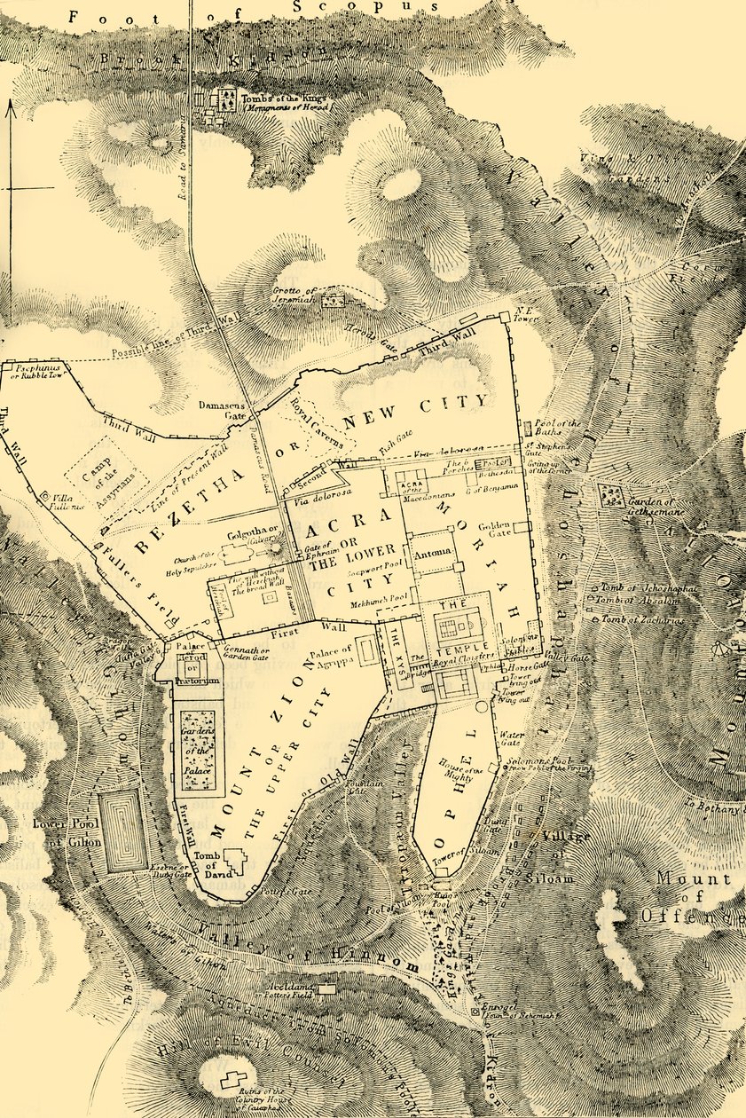 Plan Jerozolimy w pierwszym wieku chrześcijańskim, 1890. autorstwa Unbekannt
