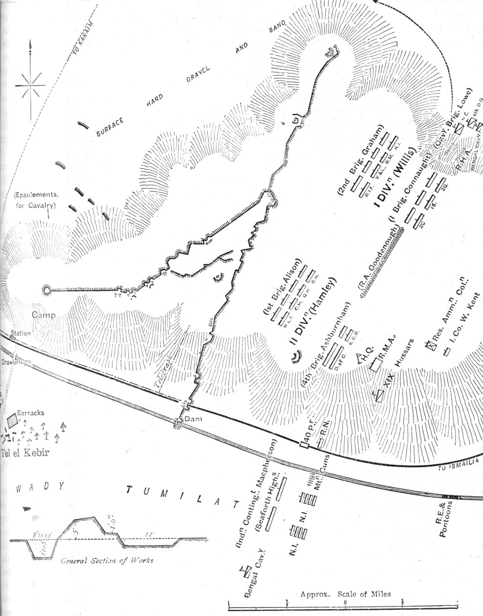 Plan bitwy pod Tel-El-Kebir, 13 września 1882 r., ok. 1882 r. autorstwa Unbekannt