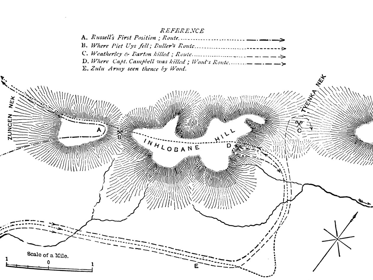 Plan walki na górze Inhlobane, 28 marca 1979, c1880 autorstwa Unbekannt