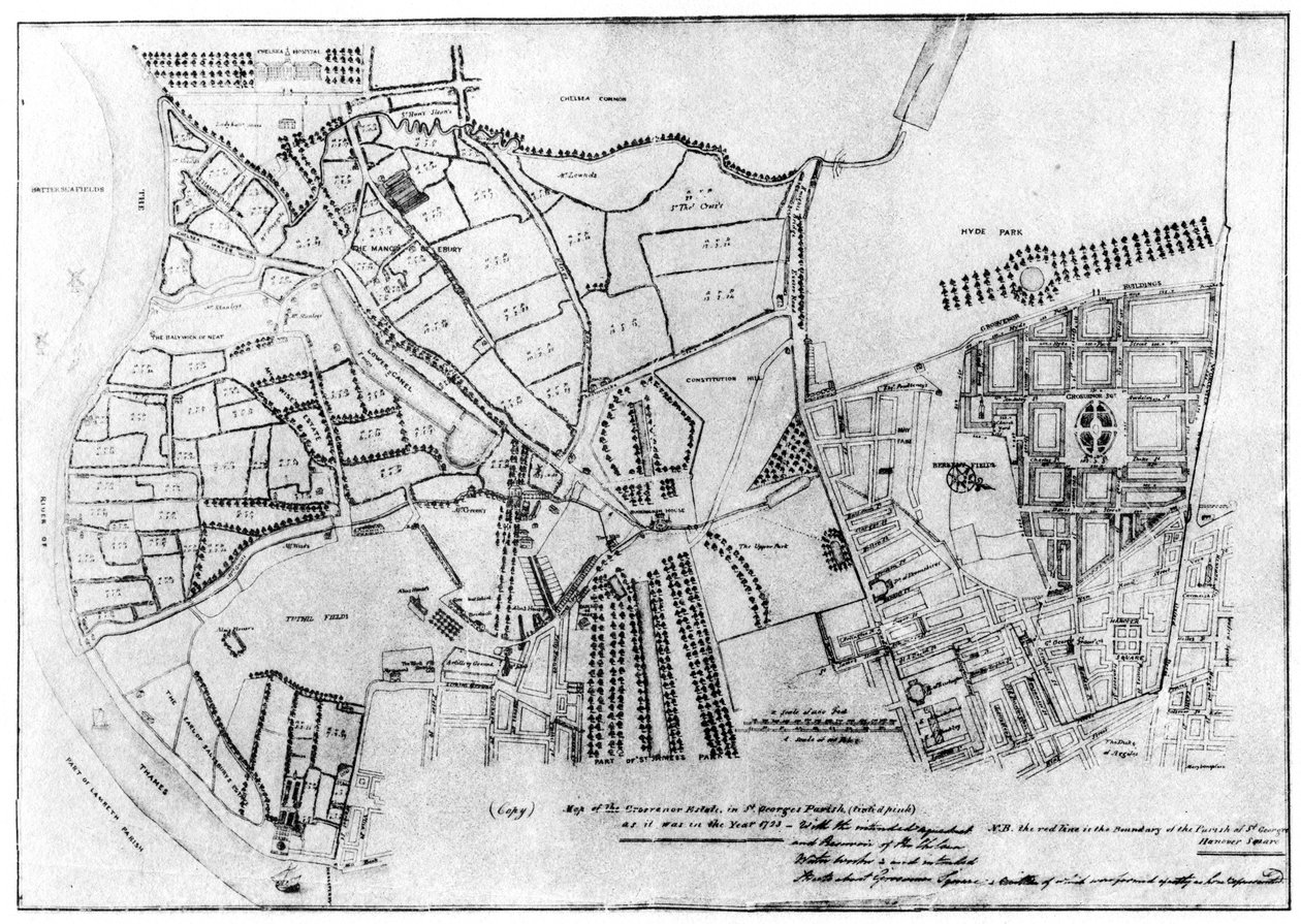 Plan majątku Grosvenor, 1907 autorstwa Unbekannt