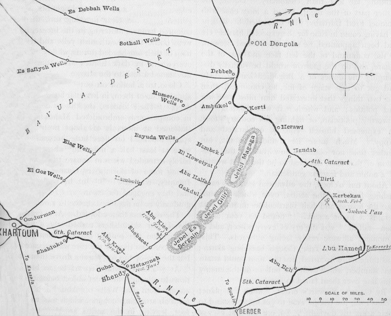 Plan teatru wojny w drugiej kampanii w Sudanie, ok. 1881–85 autorstwa Unbekannt