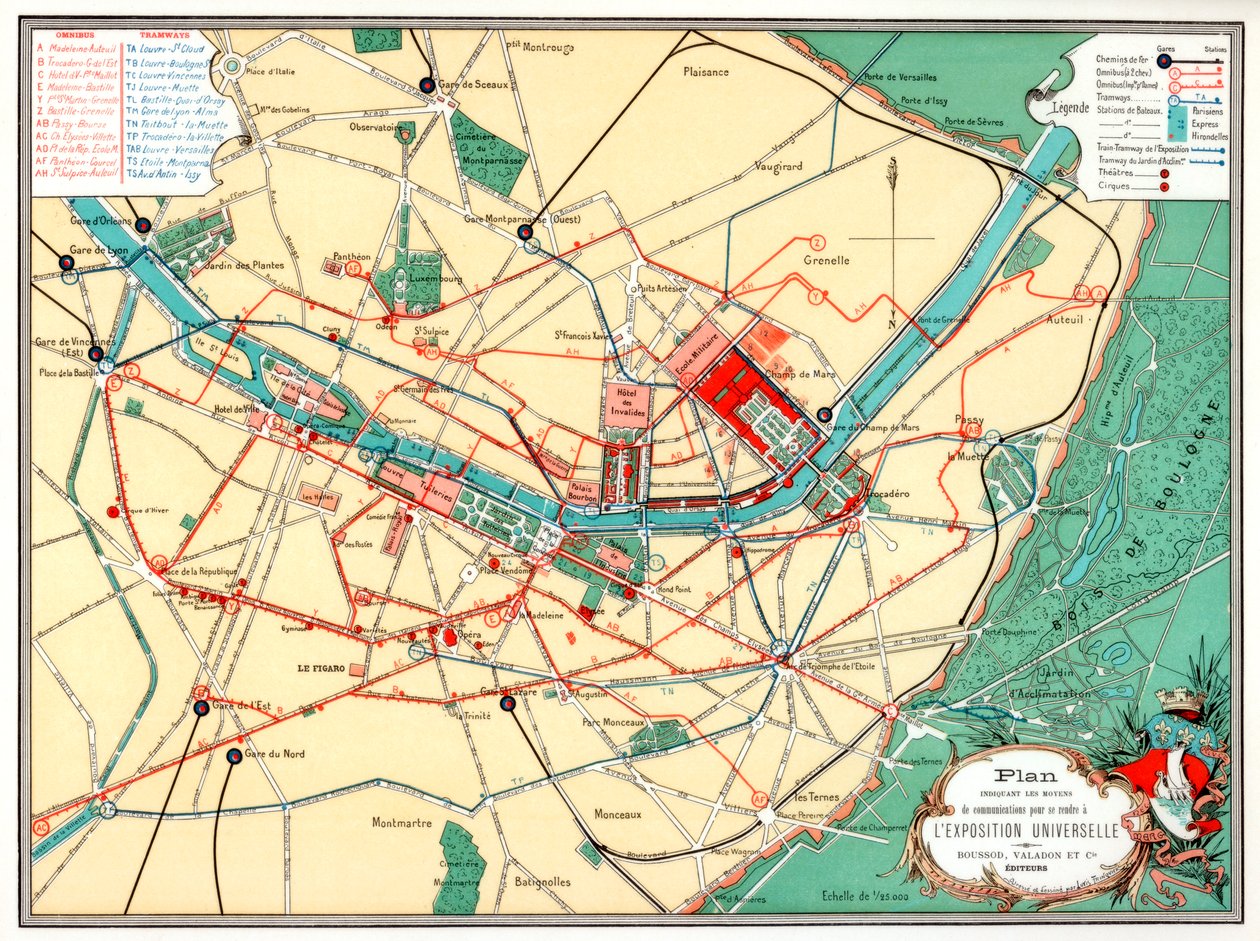Plan Wystawy Powszechnej, Paryż, 1889 autorstwa Unbekannt
