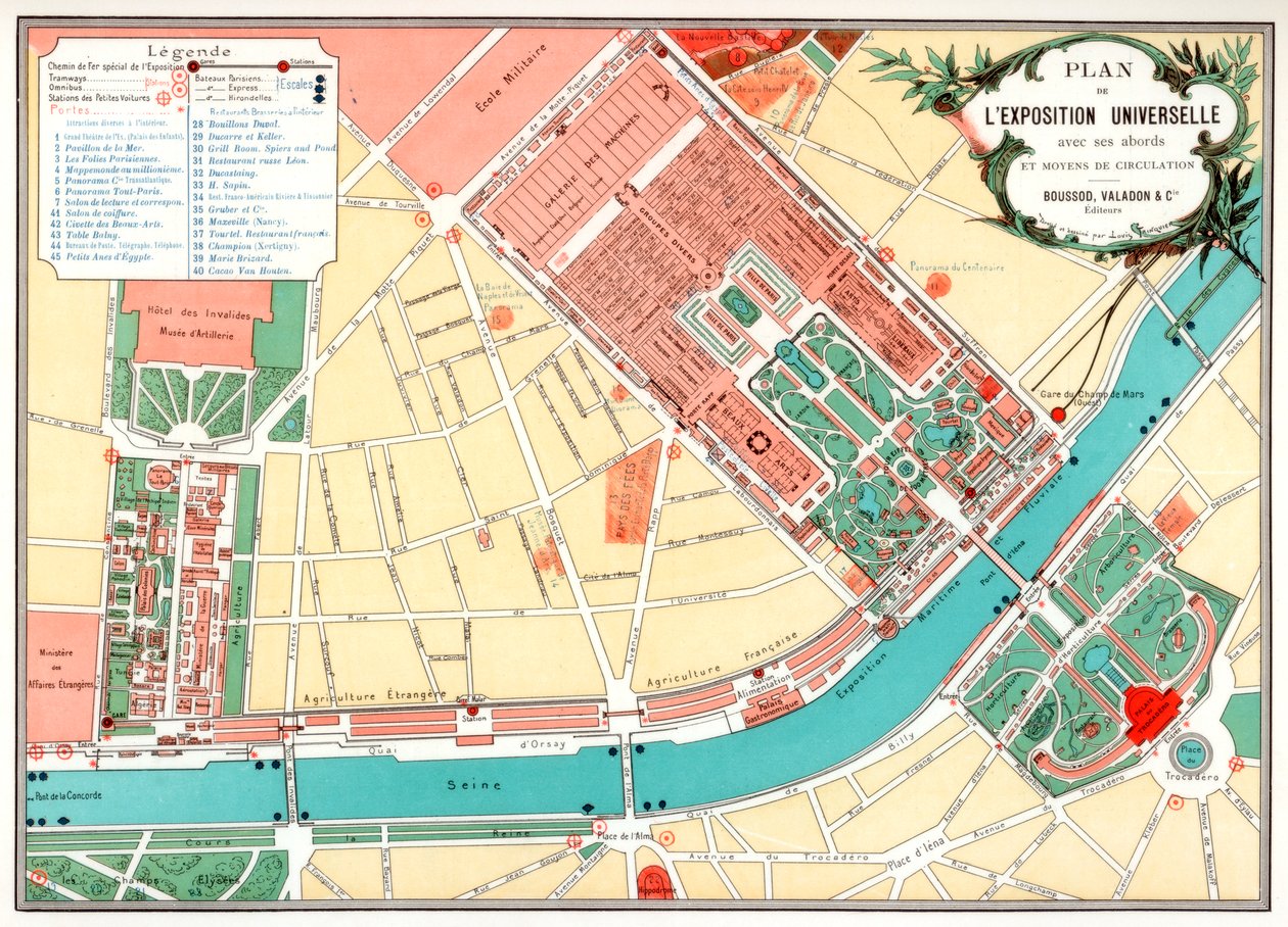 Plan Wystawy Powszechnej, Paryż, 1889 autorstwa Unbekannt