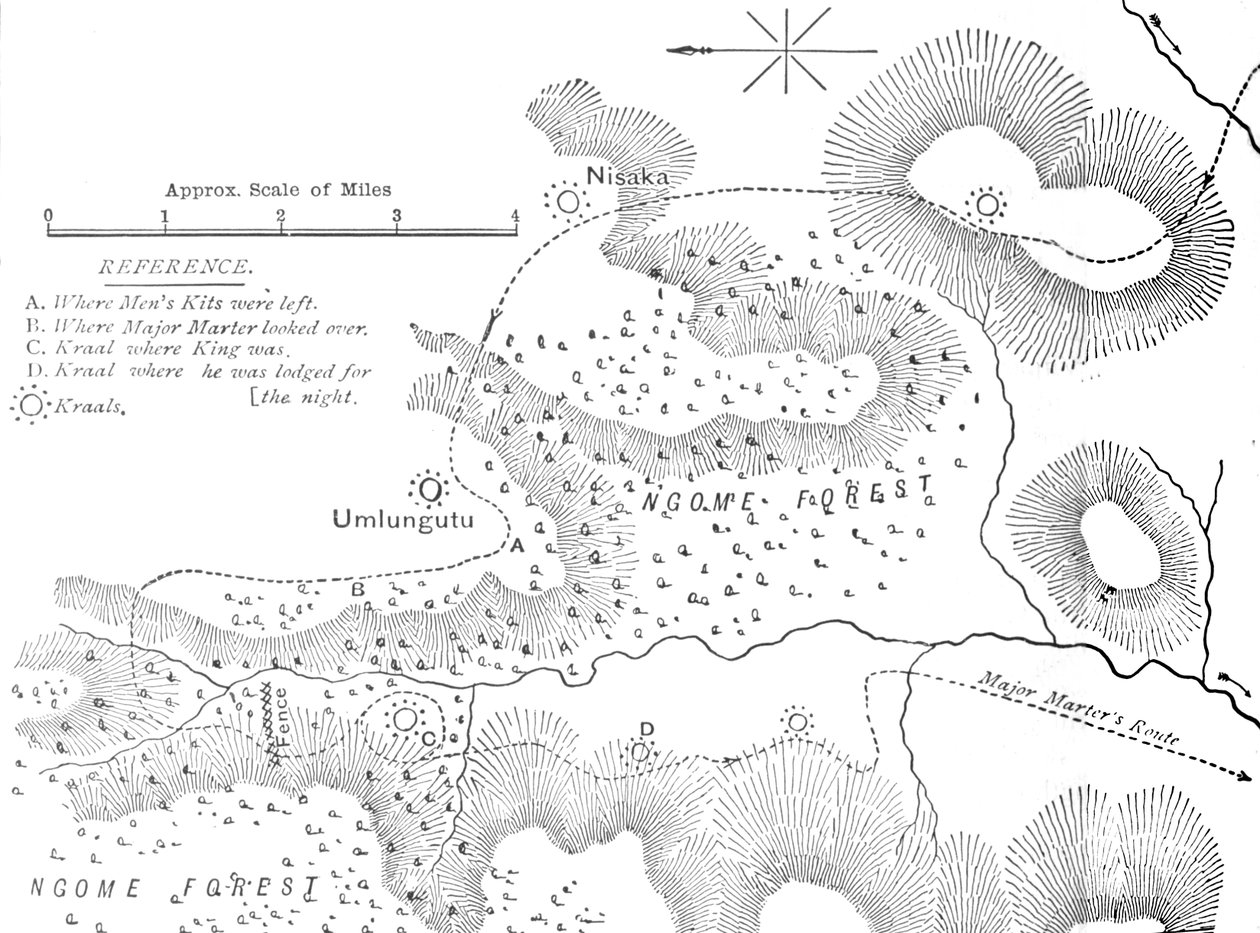 Plan terenu, na którym zdobyto Cetewayo, ok. 1880 autorstwa Unbekannt